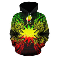 Nauru Polynesian ll Over Hoodie Map Reggae - Polynesian Pride