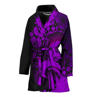 Guam Women's Bathrobe - Hibiscus And Wave Purple Women's Bath Robe - Guam Women's Bathrobe - Hibiscus and Wave Purple K6 Universal Fit Purple - Polynesian Pride