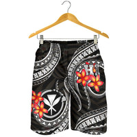 Polynesian Hawaii Men Shorts - Black Plumeria - Polynesian Pride