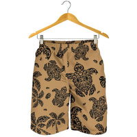 Polynesian Turtle Palm And Sea Pebbles Gold Men's Short - Polynesian Pride