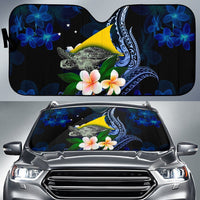 Tokelau Polynesian Sun Shades - Turtle With Plumeria Flowers One Style Universal Fit Blue - Polynesian Pride