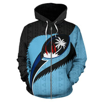 Fiji Rugby Zip up Hoodie Fiji Flag Coat of Arms Style LB K6 - Polynesian Pride