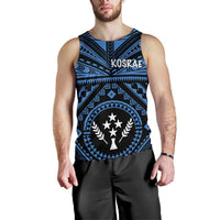 Kosrae Men's Tank Top - Kosrae Flag In Polynesian Tattoo Style (Blue) - Polynesian Pride
