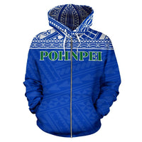 Pohnpei State All Over Print Zip up Hoodie - Polynesian Pride