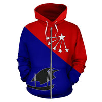 Papua New Guinea All Over Zip up Hoodie Central Province - Polynesian Pride