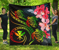 Hawaii Turtle Polynesian Tropical Premium Quilt - Cora Style Reggae Reggae - Polynesian Pride