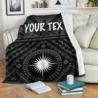 Marshall Personalised Premium Blanket - Marshall Seal With Polynesian Tattoo Style ( Black) - Polynesian Pride