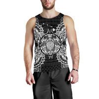 Hawaii Turtle Polynesian Men Tank Top Map Black Black - Polynesian Pride