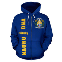 Nauru Zip up Hoodie Nauru Coat of Arms Is In My DNA - Polynesian Pride