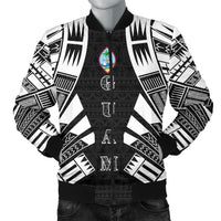 Guam Men Bomber Jackets - Polynesian Tattoo Black Black - Polynesian Pride