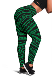 Polynesian Tatau Green Hawaii Women's Leggings AH Green - Polynesian Pride