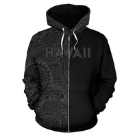 Polynesian Madame Pele Kanaka Hawaii Zip Hoodie The Half Grey - Polynesian Pride