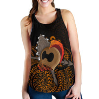 Hawaiian Warrior Helmet Polynesian Kanaka Women's Racerback Tank - Polynesian Pride