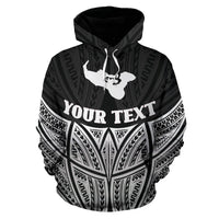 Tonga Polynesian Custom Hoodie Black Pride Map nd Seal - Polynesian Pride