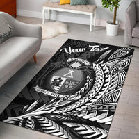Nauru Area Rug - Custom Personalised Wings Style Black - Polynesian Pride
