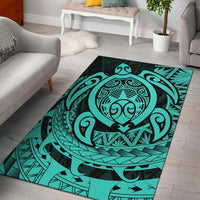 Hawaii Polynesian Turtle Rug - Turquoise Turquoise - Polynesian Pride