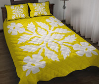 Hawaiian Quilt Bed Set Royal Pattern - Yellow - B2 Style Yellow - Polynesian Pride