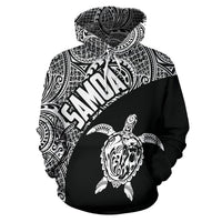 Samoa Hoodie Samoa Turtle Mermaid Polynesian Tattoo White - Polynesian Pride