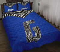 Guam Quilt Bed Set - Guam Polynesian Tattoo Blue Version - Polynesian Pride