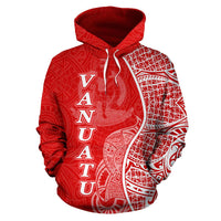 Vanuatu Polynesian Hoodie Coconut Tree Red nd White - Polynesian Pride