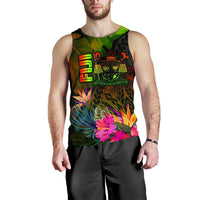 Fiji Polynesian Men's Tank Top - Hibiscus and Banana Leaves - Polynesian Pride