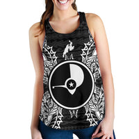 Yap Polynesian Women Tank Top Map Black Black - Polynesian Pride