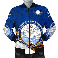 Marshall Islands Special Men's Bomber Jacket Black - Polynesian Pride