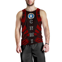 Northern Mariana Islands Men Tank Top - Polynesian Tattoo Red Red - Polynesian Pride