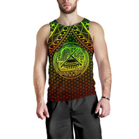Polynesian American Samoa Personalised Men's Tank Top - Reggae Vintage Polynesian Patterns - Polynesian Pride