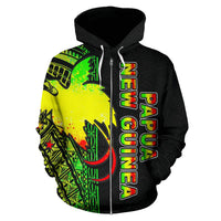 Papua New Guinea Polynesian All Over Zip up Hoodie Reggae Line - Polynesian Pride