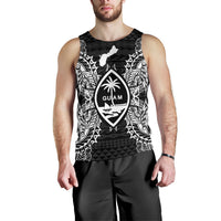 Guam Polynesian Men Tank Top Map Black Black - Polynesian Pride
