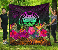 Federated States of Micronesia Premium Quilt - Summer Hibiscus - Polynesian Pride