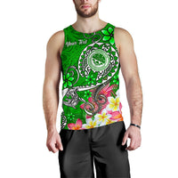 FSM Custom Personalised Men's Tank Top - Turtle Plumeria (Green) - Polynesian Pride