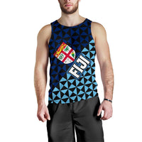 Fiji Polynesian Men's Tank Top Coat Of Arms Th5 Black - Polynesian Pride