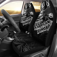 American Samoa Polynesian Car Seat Covers - Eagle Tribal Pattern Universal Fit Black - Polynesian Pride