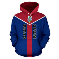 Guam Pullover Hoodie Guam Flag Coat of Arms A6 - Polynesian Pride