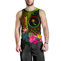 Chuuk Polynesian Men's Tank Top - Hibiscus and Banana Leaves - Polynesian Pride