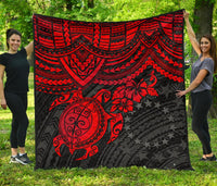 Cook Islands Polynesian Premium Quilt - Red Turtle - Polynesian Pride