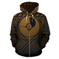 Yap All Over Zip up Hoodie Lift up Gold - Polynesian Pride