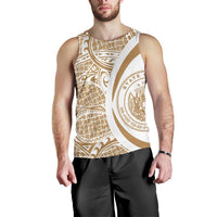Hawaii White Gold Polynesian Men's Tank Top - Circle Style - Polynesian Pride