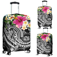 Polynesian Hawaii Luggage Covers - Summer Plumeria (Black) - Polynesian Pride
