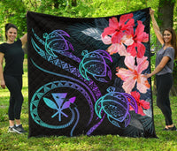 Hawaii Turtle Polynesian Tropical Premium Quilt - Cora Style Purple Purple - Polynesian Pride