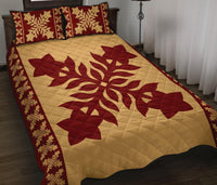 Hawaiian Quilt Pattern Star Flower Quilt Bed Set - Polynesian Pride