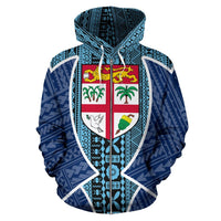 Fiji Tapa Zip Hoodie Fiji Flag Sport Style - Polynesian Pride