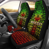 American Samoa Custom Personalised Car Seat Covers - AS Seal Rocket Style (Reggae) Universal Fit Black - Polynesian Pride