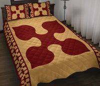 Hawaiian Quilt Pattern Four Palm Tree Quilt Bed Set - Polynesian Pride