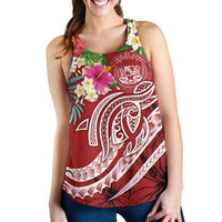 Polynesian Hawaii Women's Racerback Tank - Summer Plumeria (Red) - Polynesian Pride