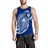 Guam Men'S Tank Top Shark Coat Of Arms Blue - Polynesian Pride