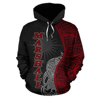 Marshall Islands Polynesian Hoodie Coconut Tree Red - Polynesian Pride