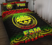 Federated States of Micronesia Quilt Bed Set - Federated States of Micronesia Seal Fog Style Reggae Version - Polynesian Pride